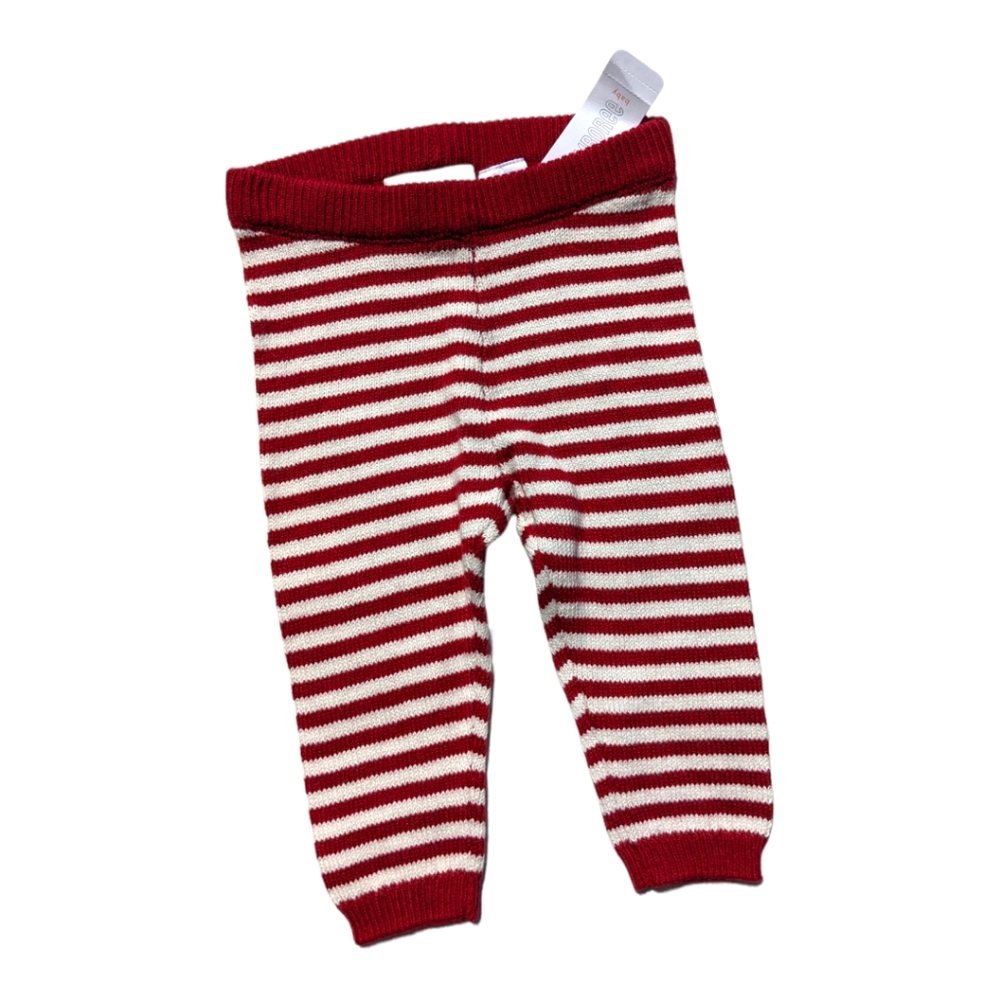 Gymboree 3-6m Red/White Striped Knit Leggings